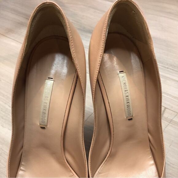 Nicholas Kirkwood Bi Color Pump Two Tone Platform Peach Black Pearl 38 EU 7.5 US - Picture 5 of 14